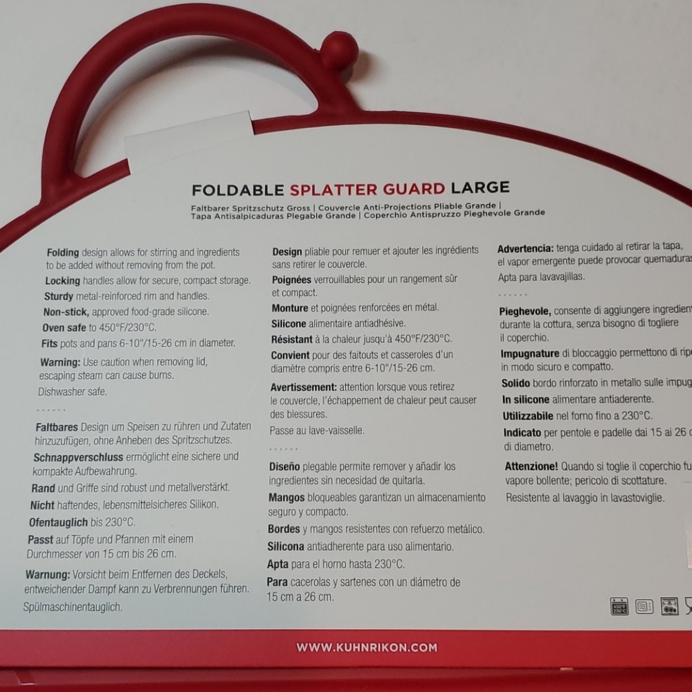 NEW Kuhn Rikon Splatter Guard - Picture 5 of 12
